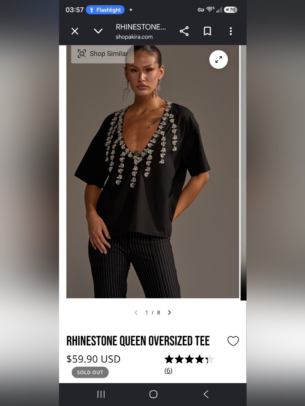 NWOT - Akira Rhinestone Queen Oversized Tee